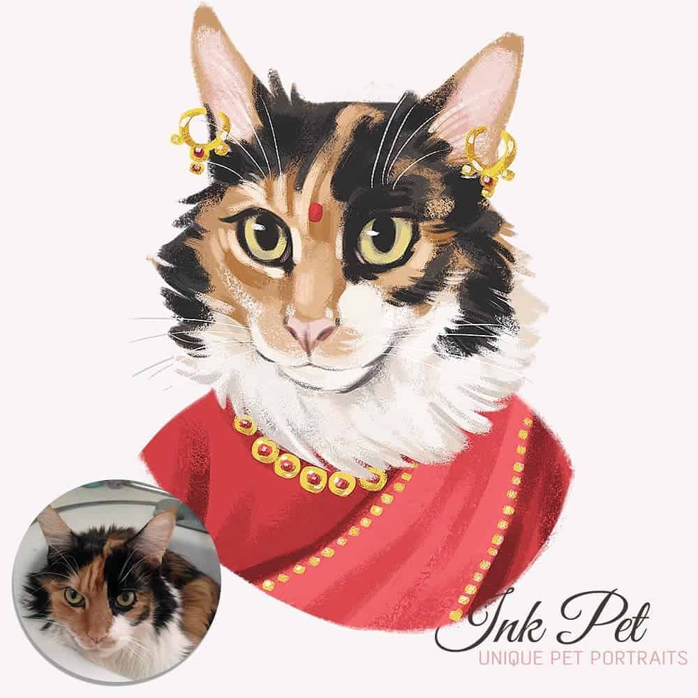 Ink-Pet Personalized Pet Portrait | Fluffy Kitty