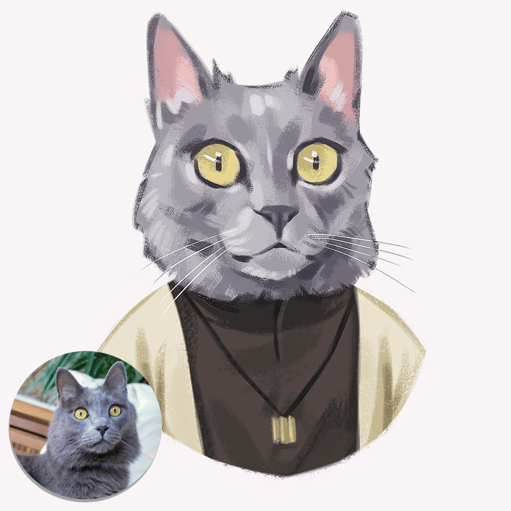 Ink-Pet Personalized Pet Portrait | Fluffy Kitty