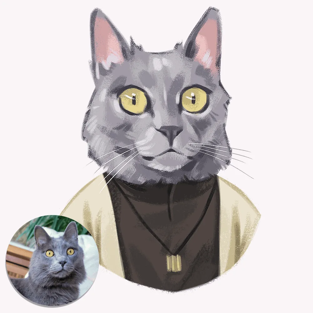 Ink-Pet Personalized Pet Portrait | Fluffy Kitty
